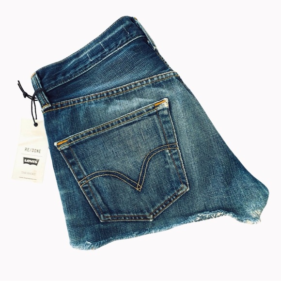 RE/DONE | Levi's "The Short" in Blue No Destruction Size 26 NWT - Picture 5 of 9